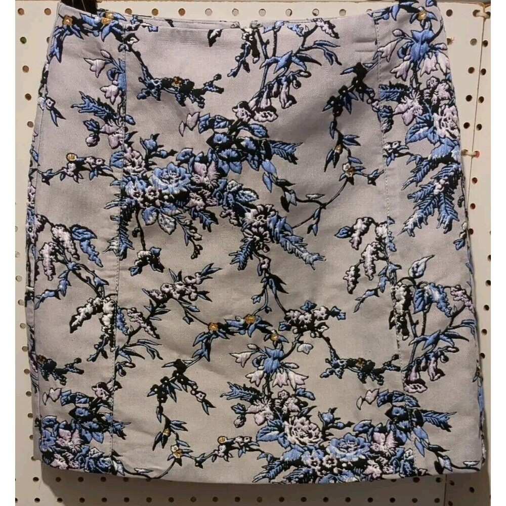 Ann Taylor Loft Skirt Floral Size 2 Embroidered Easter Spring